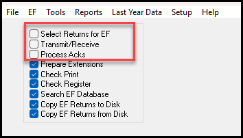 Example of custom security without the ability to select returns for EF, transmit/receive, or process acks. 